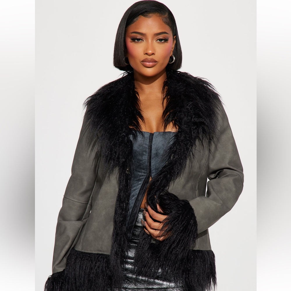 Faux Leather Coat